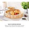 Sur La Table SLT847089 Large Round Serving Tray for Food and Drinks, Easy to Clean, Made from Hevea Wood with FSC Certified Materials, 35.6 x 35.6 x 6.4cm, Colour Me Happy, Natural Wood(Brown)