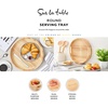 Sur La Table SLT847089 Large Round Serving Tray for Food and Drinks, Easy to Clean, Made from Hevea Wood with FSC Certified Materials, 35.6 x 35.6 x 6.4cm, Colour Me Happy, Natural Wood(Brown)