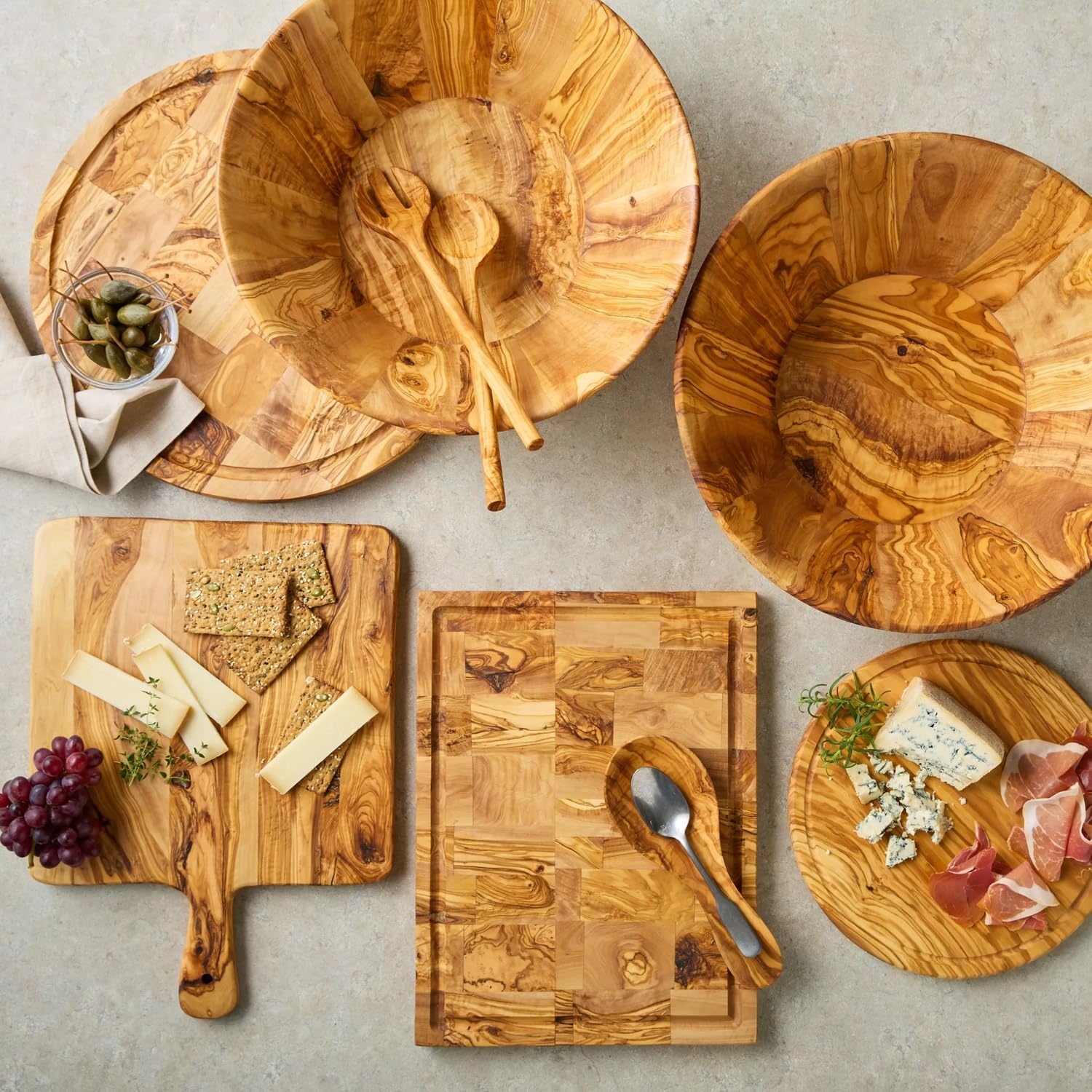 image:imageSur La Table Italian Olivewood Servers Tan