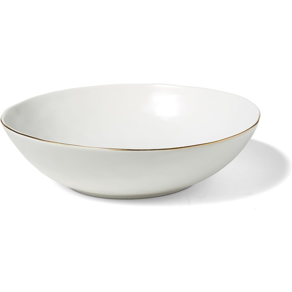 image:imageSur La Table Gold Rimmed Serve Bowl White