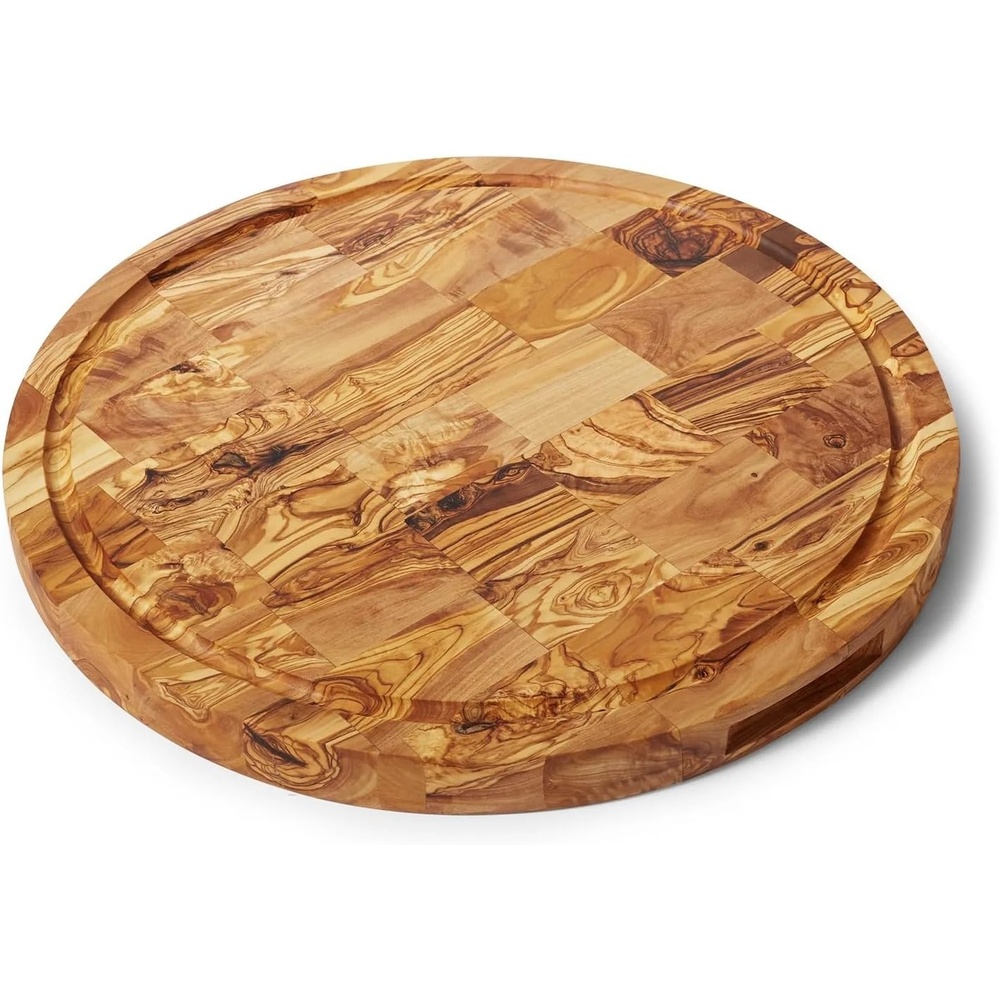 image:imageSur La Table Italian Olivewood Endgrain Round Cheese Board Tan