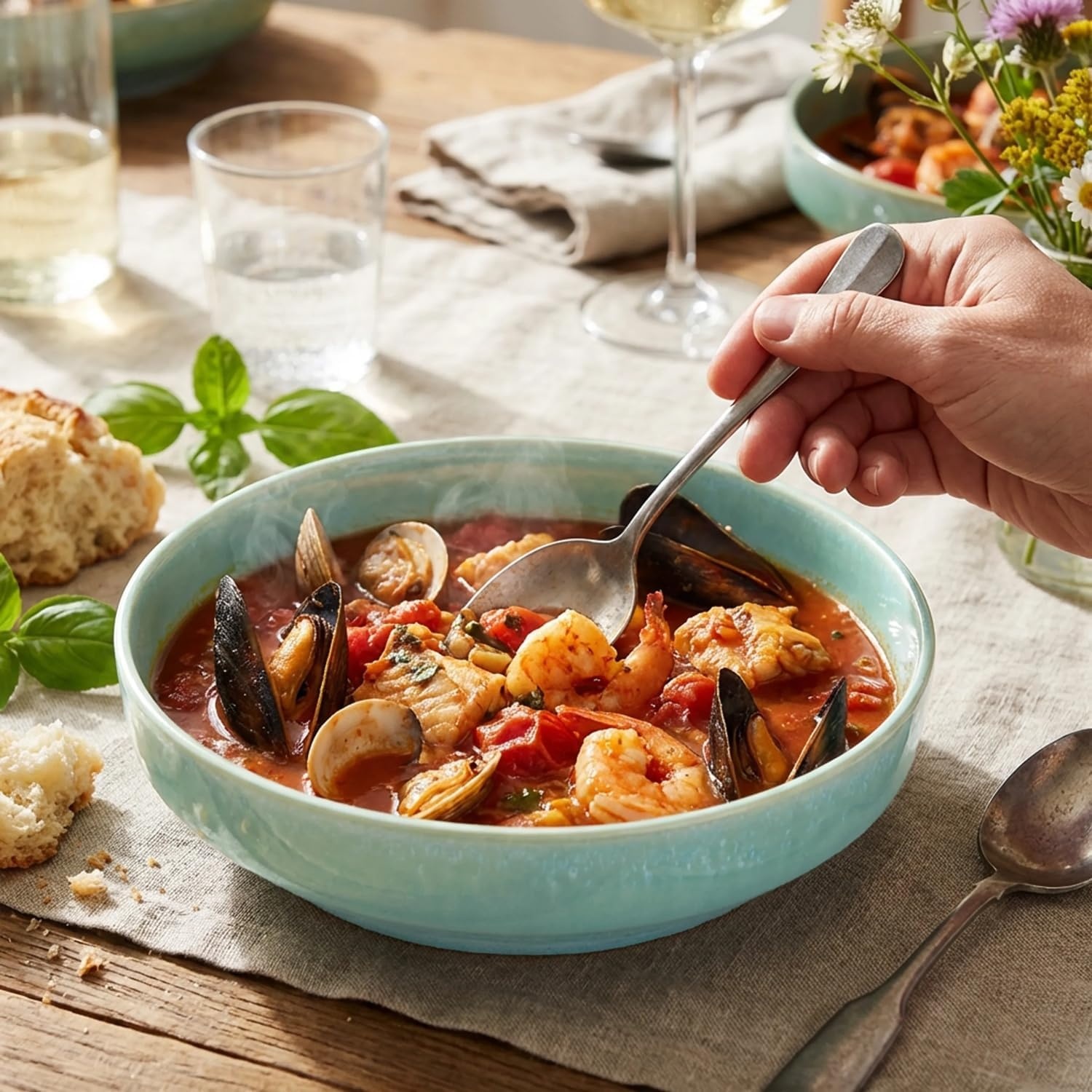 image:imageSur La Table Lucent Reactive Glaze Pasta Bowl Sea Salt