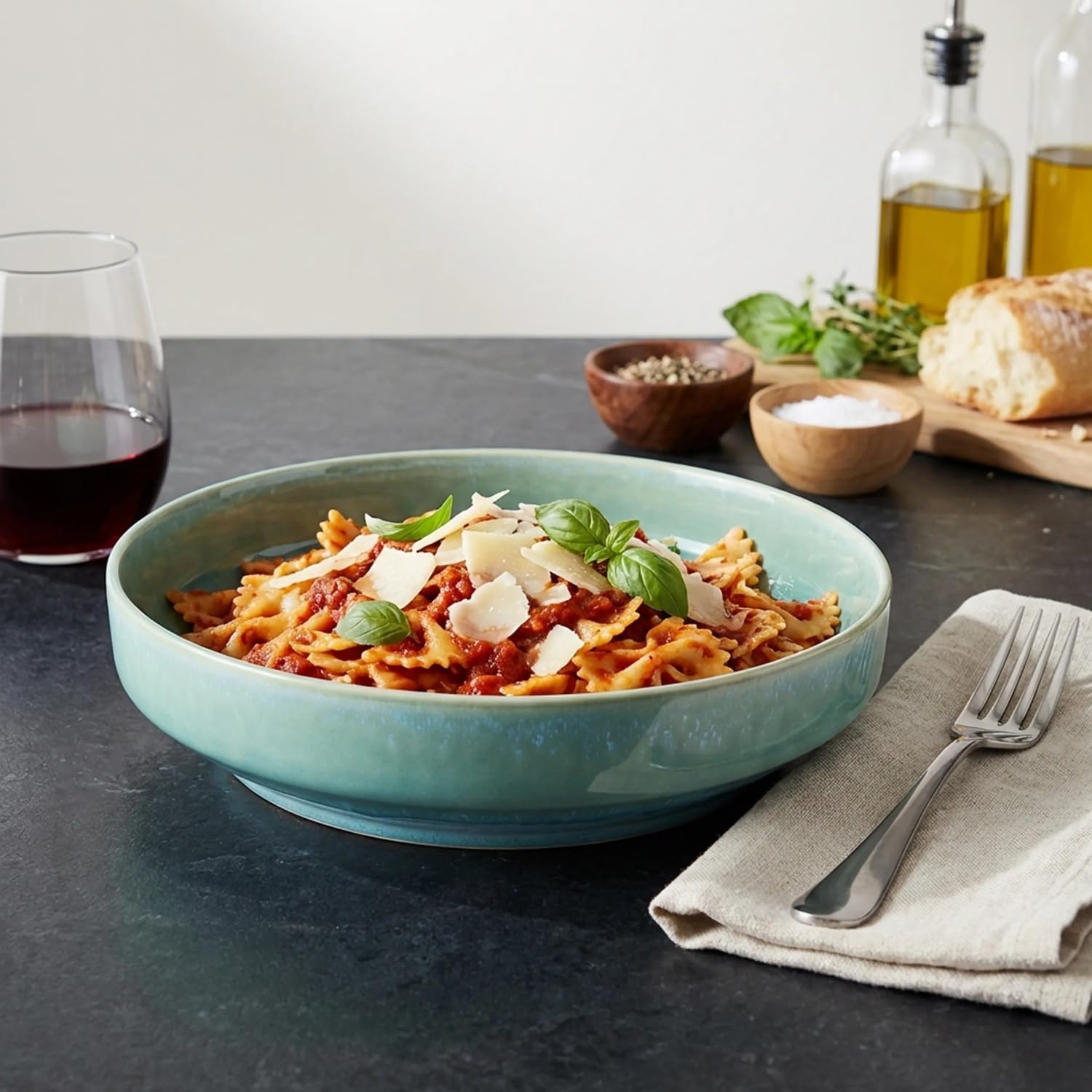 image:imageSur La Table Lucent Reactive Glaze Pasta Bowl Sea Salt