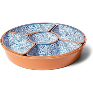 Sur La Table 6-Section Azul Melamine Serve Platter, Blue