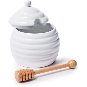 Sur La Table Porcelain Honey Pot, White