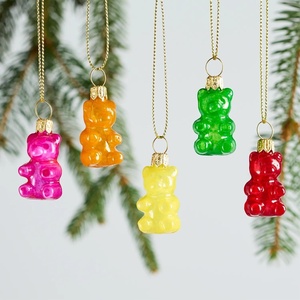 Sur La Table Gummy Bear Glass Ornaments, Set of 5, Multi