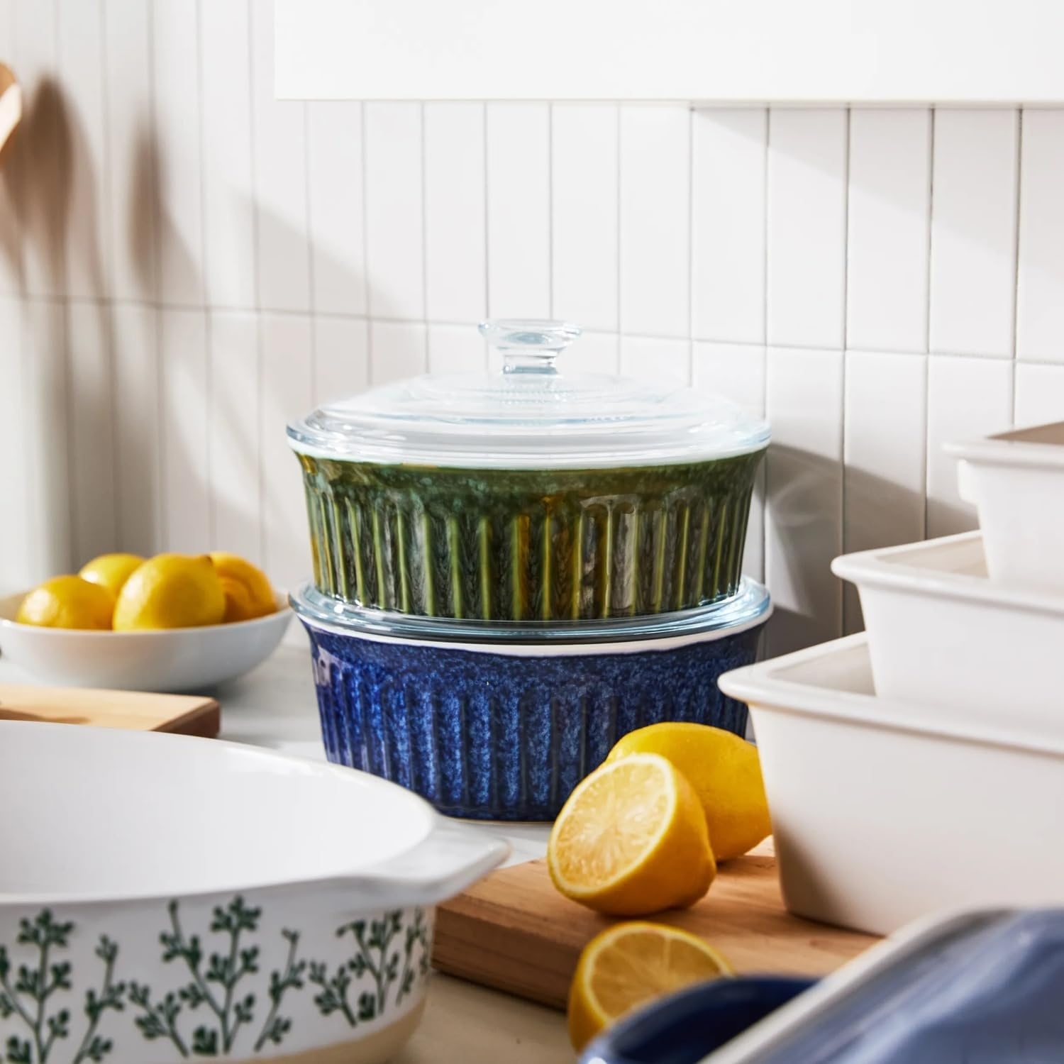 image:imageSur La Table Round Baker with Lid 2 qt Blue