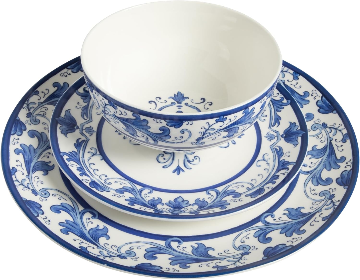 image:imageSur La Table Kitchen Essentials Plates and Bowls Set 12 Piece DinnerwareBlue