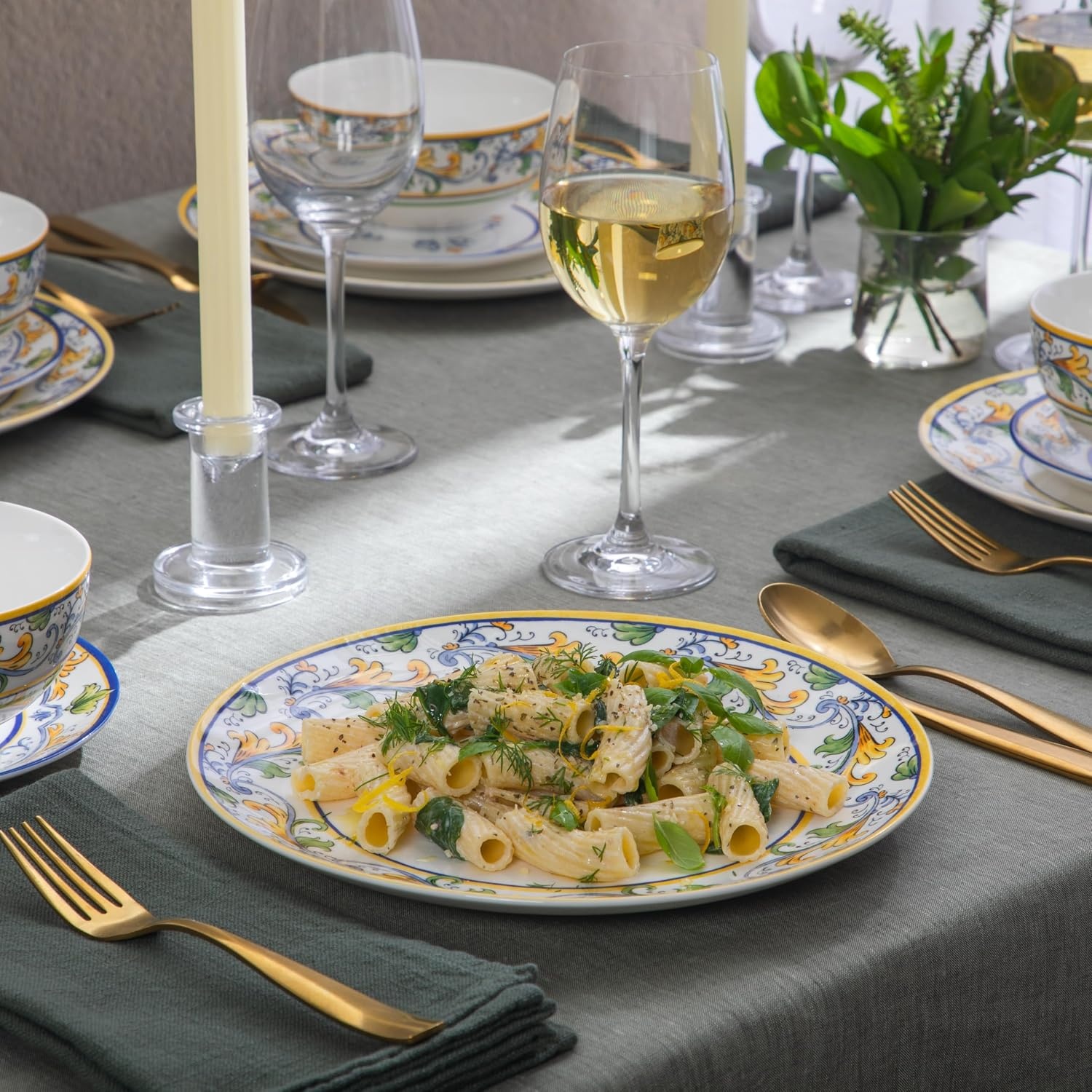 image:imageSur La Table Kitchen Essentials Plates and Bowls Set 12 Piece DinnerwareDecorated