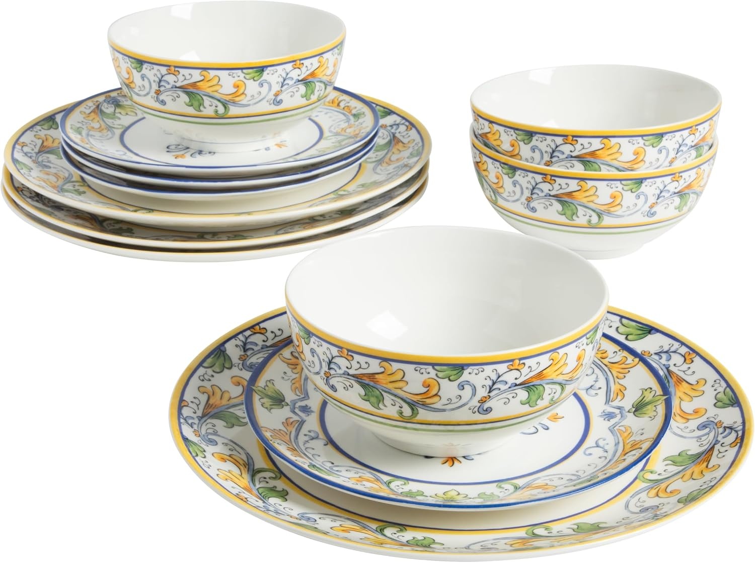 image:imageSur La Table Kitchen Essentials Plates and Bowls Set 12 Piece DinnerwareDecorated