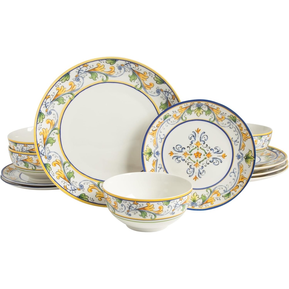 image:imageSur La Table Kitchen Essentials Plates and Bowls Set 12 Piece DinnerwareDecorated