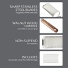 Sur La Table Kitchen Essentials Flat Grater, Etched Stainless Steel Blade with Black Walnut Wood Handle, Cheese Grater and Zester(Flat Grater)