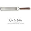 Sur La Table Kitchen Essentials Flat Grater, Etched Stainless Steel Blade with Black Walnut Wood Handle, Cheese Grater and Zester(Long Grater)