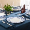 Sur La Table Kitchen Essentials Plates and Bowls Set, 12 Piece Dinnerware(Blue)