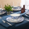 Sur La Table Kitchen Essentials Plates and Bowls Set, 12 Piece Dinnerware(Blue)
