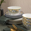 Sur La Table Kitchen Essentials Plates and Bowls Set, 12 Piece Dinnerware(Decorated)
