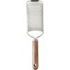 Sur La Table Kitchen Essentials Flat Grater, Etched Stainless Steel Blade with Black Walnut Wood Handle, Cheese Grater and Zester(Flat Grater)