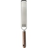 Sur La Table Kitchen Essentials Flat Grater, Etched Stainless Steel Blade with Black Walnut Wood Handle, Cheese Grater and Zester(Long Grater)