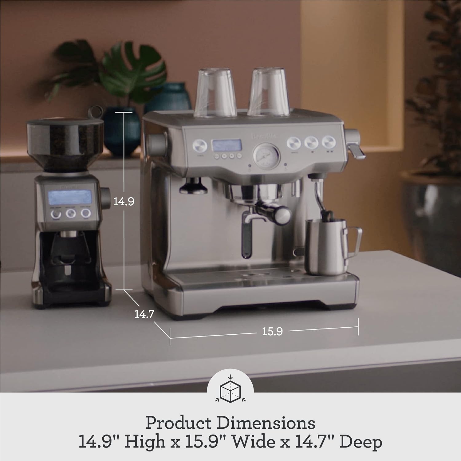 image:imageBreville BES920XL Dual Boiler Espresso Machine Brushed Stainless SteelBlack Sesame
