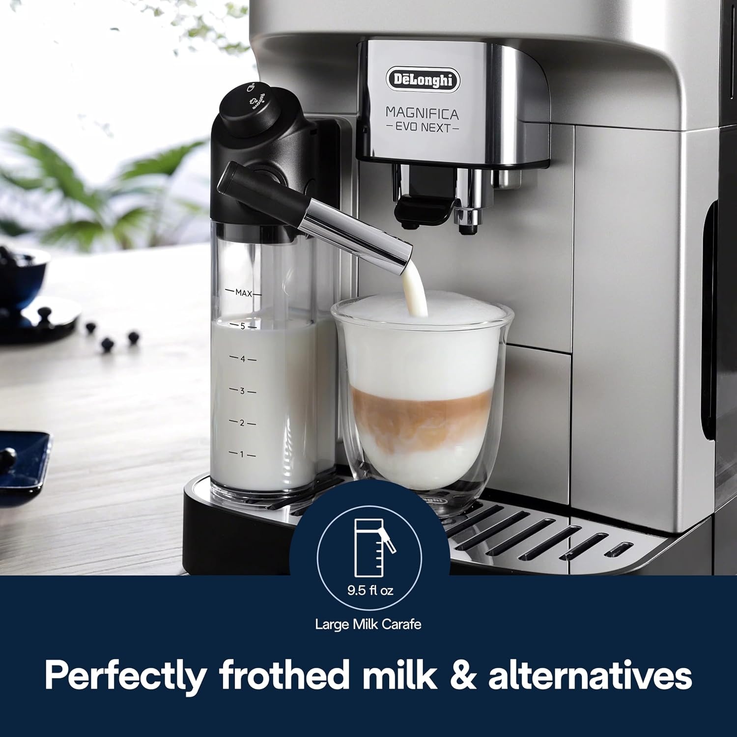 image:imageDeLonghi Magnifica Evo Next Automatic Espresso Machine Frother SilverMag Next Auto Frother