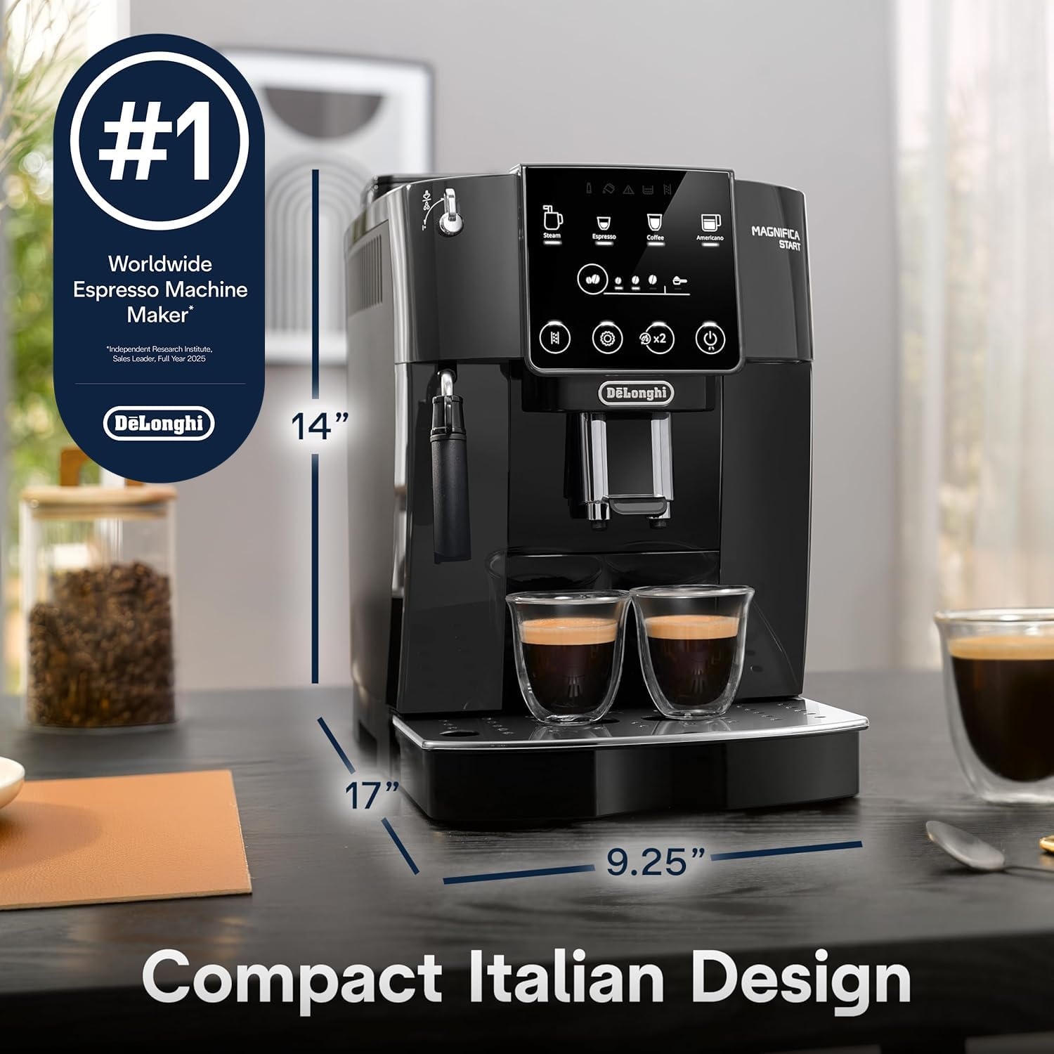 image:imageDeLonghi Magnifica Evo Next Automatic Espresso Machine Frother SilverMag Start Manual Frother