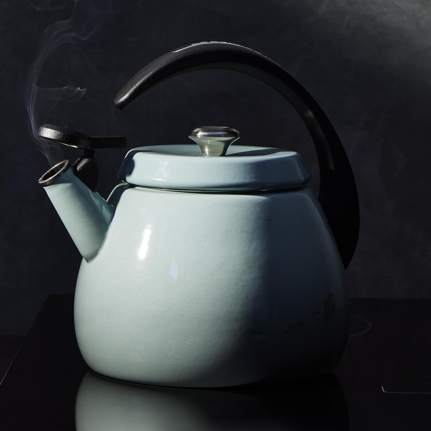 image:imageLe Creuset Enamel on Steel Cloche Kettle 22 qt Sea SaltCeriseGold