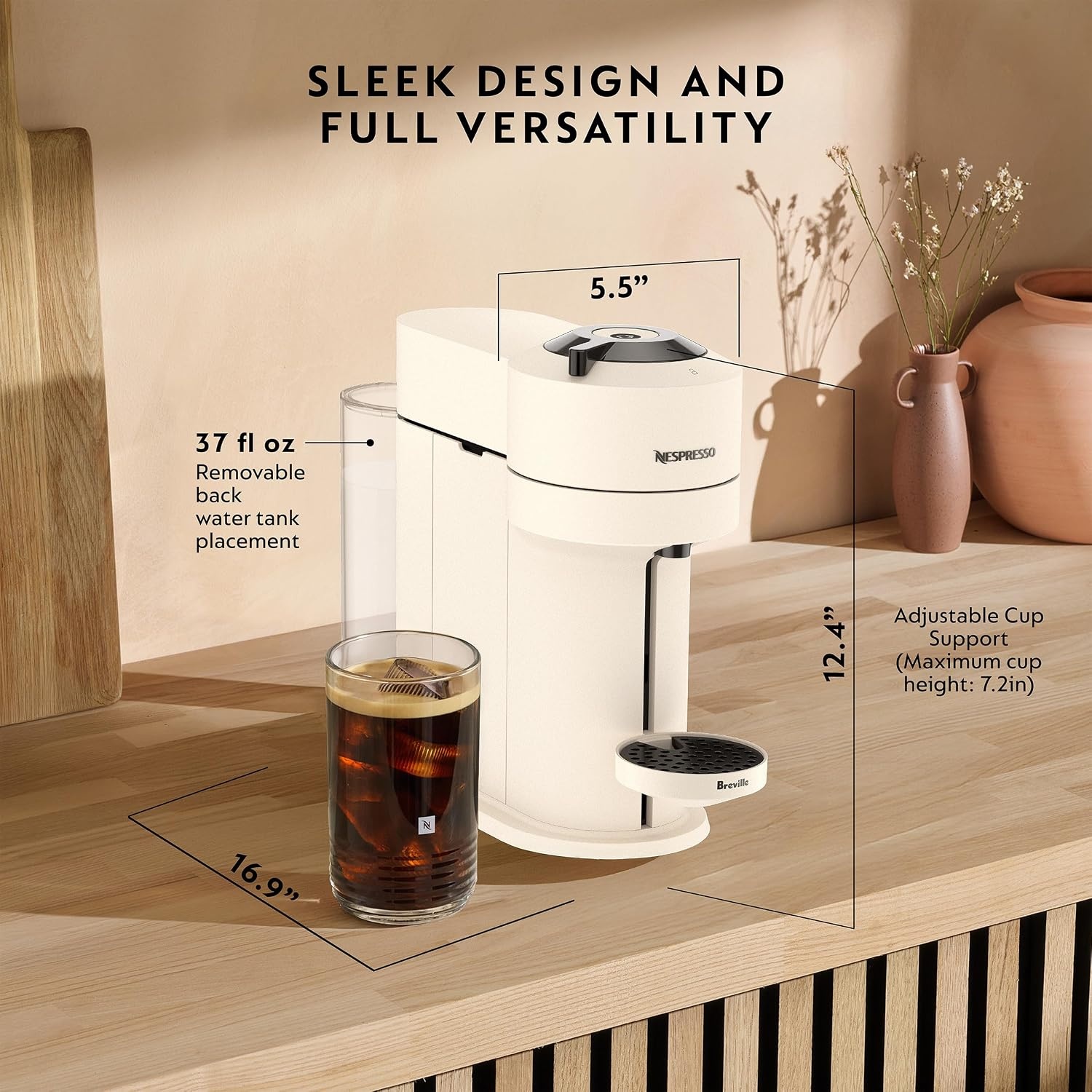 image:imageNespresso Vertuo Next Coffee Machine with Milk Frother Creamy White