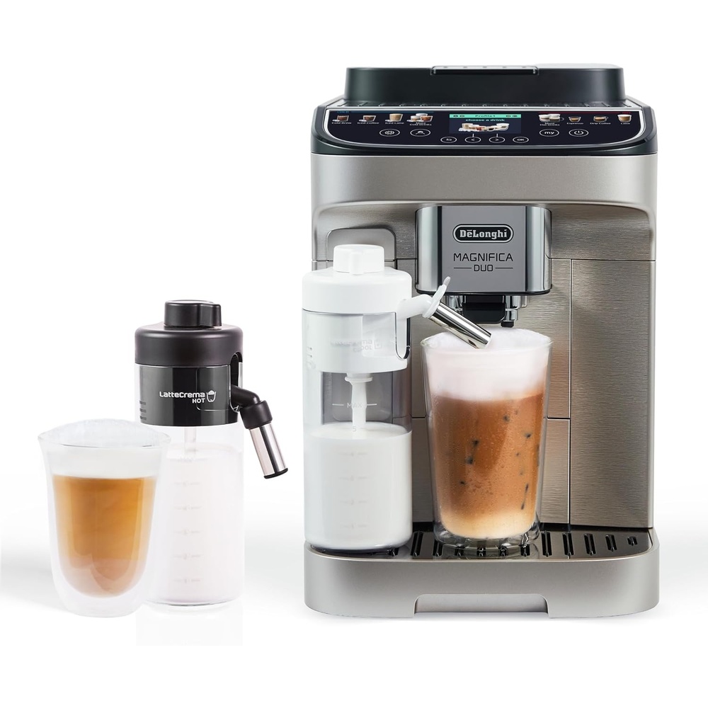 image:imageDeLonghi Magnifica Evo Next Automatic Espresso Machine Frother SilverMag Duo Auto Frother