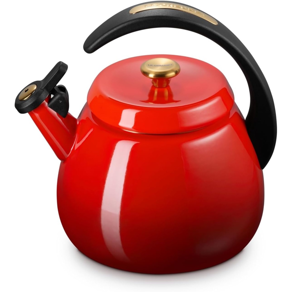image:imageLe Creuset Enamel on Steel Cloche Kettle 22 qt Sea SaltCeriseGold