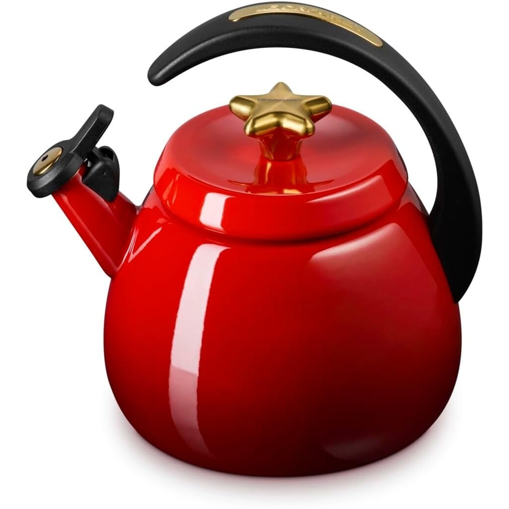 image:imageLe Creuset Enamel on Steel Cloche Kettle 22 qt Sea SaltCeriseGold Star