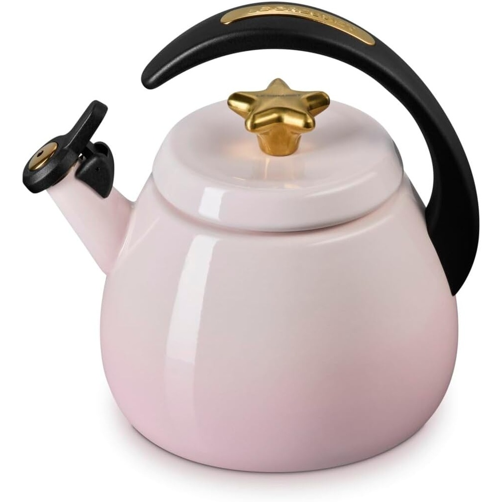 image:imageLe Creuset Enamel on Steel Cloche Kettle 22 qt Sea SaltShell PinkGold Star