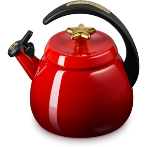 Le Creuset Enamel on Steel Cloche Kettle, 2.2 qt., Sea Salt(Cerise/Gold Star)