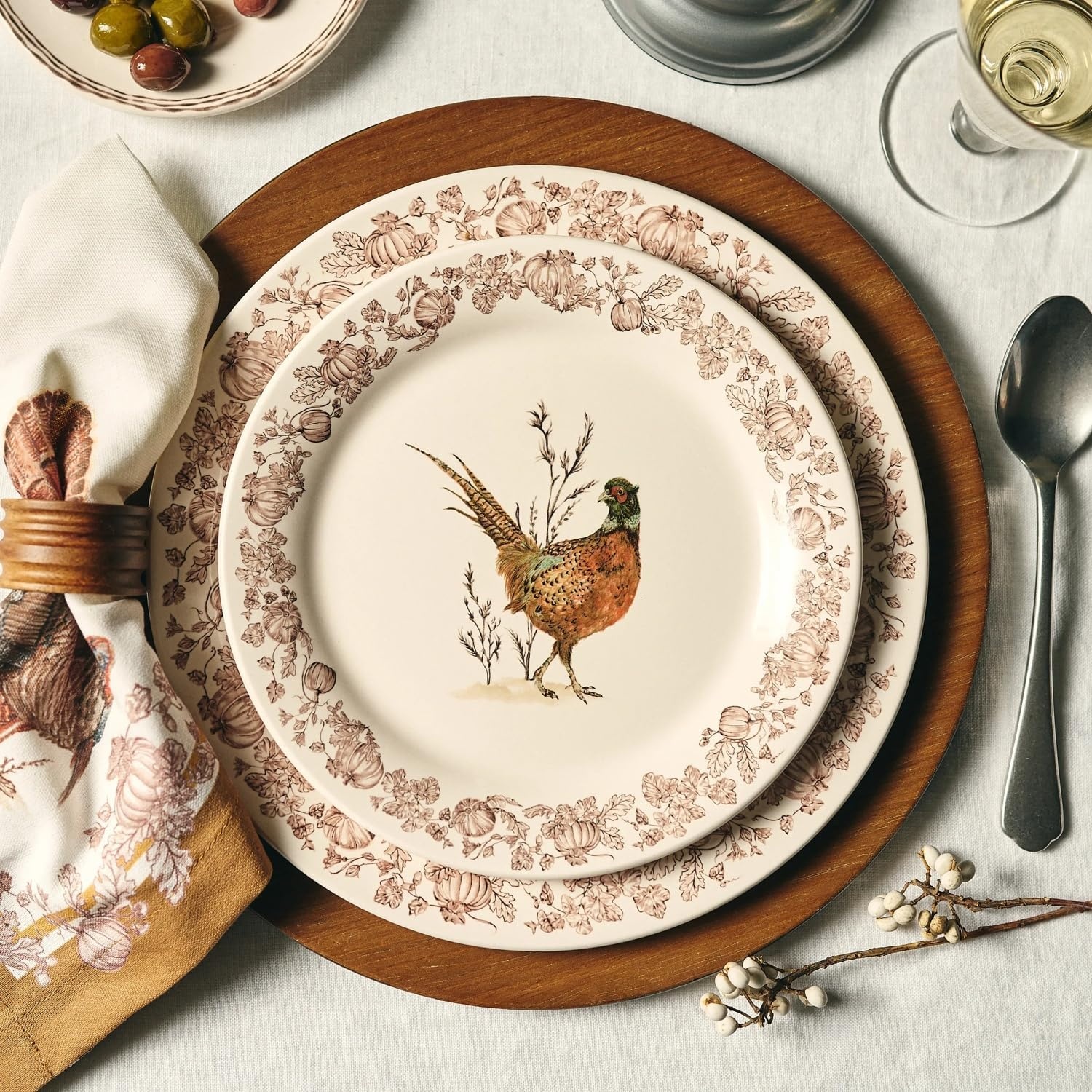 image:imageSur La Table Thanksgiving Harvest Turkey Dinner Plate Tan