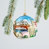 Sur La Table Seattle Ball Glass Ornament, 3.5″, Blue
