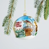 Sur La Table Seattle Ball Glass Ornament, 3.5″, Blue
