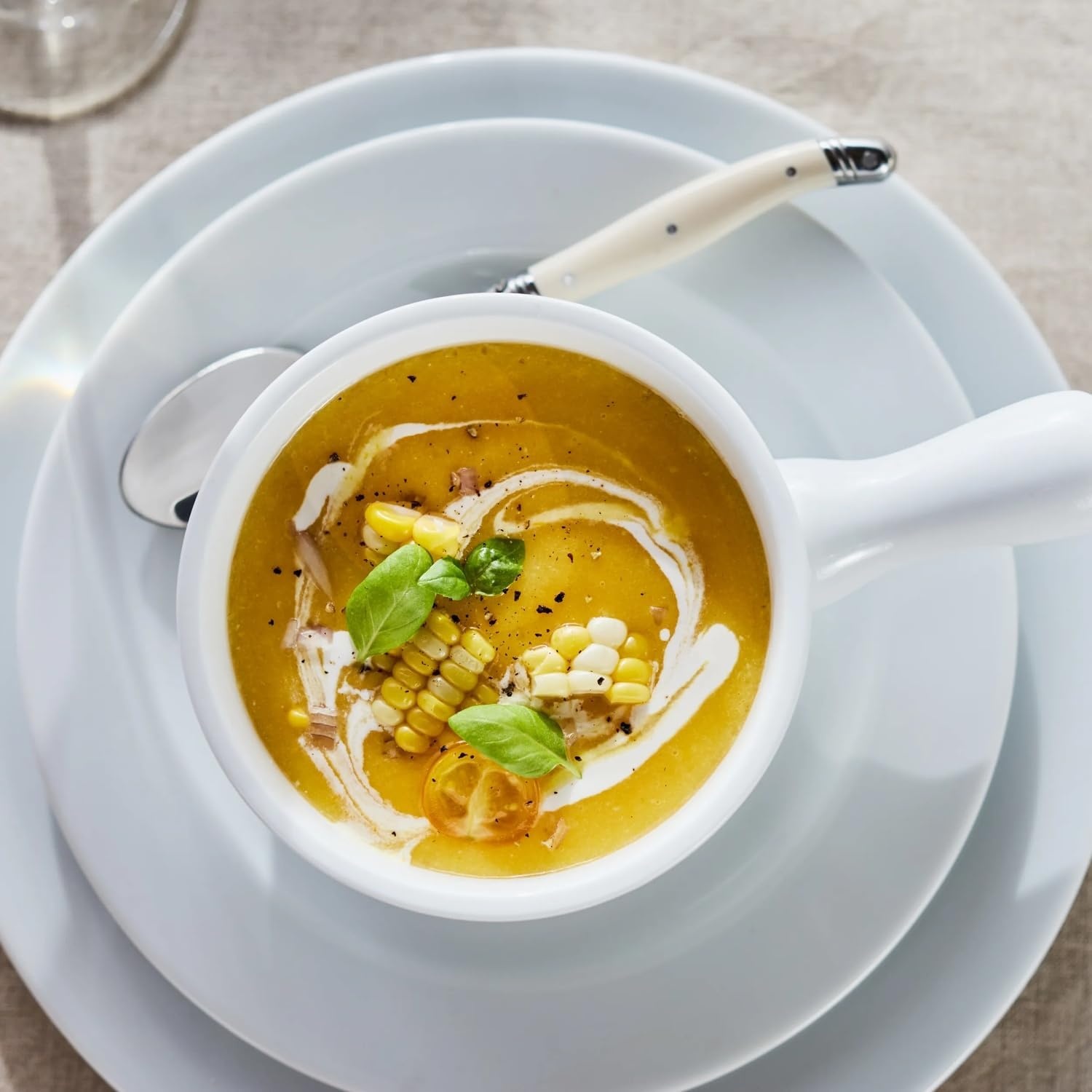 image:imageSur La Table Porcelain Soup Bowl with Handle White