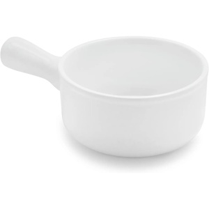 Sur La Table Porcelain Soup Bowl with Handle, White