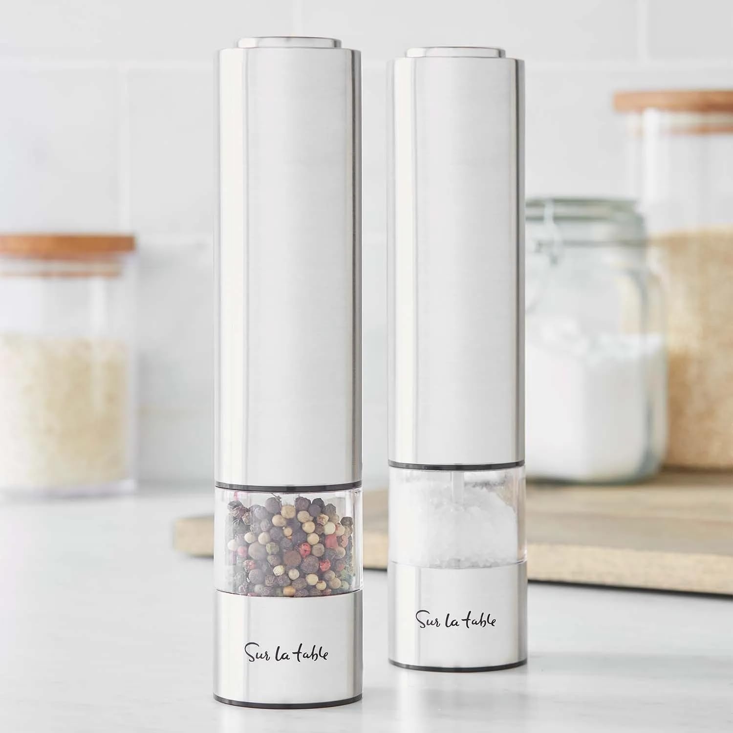 image:imageSur La Table Electric Salt amp Pepper Mill Set Silver