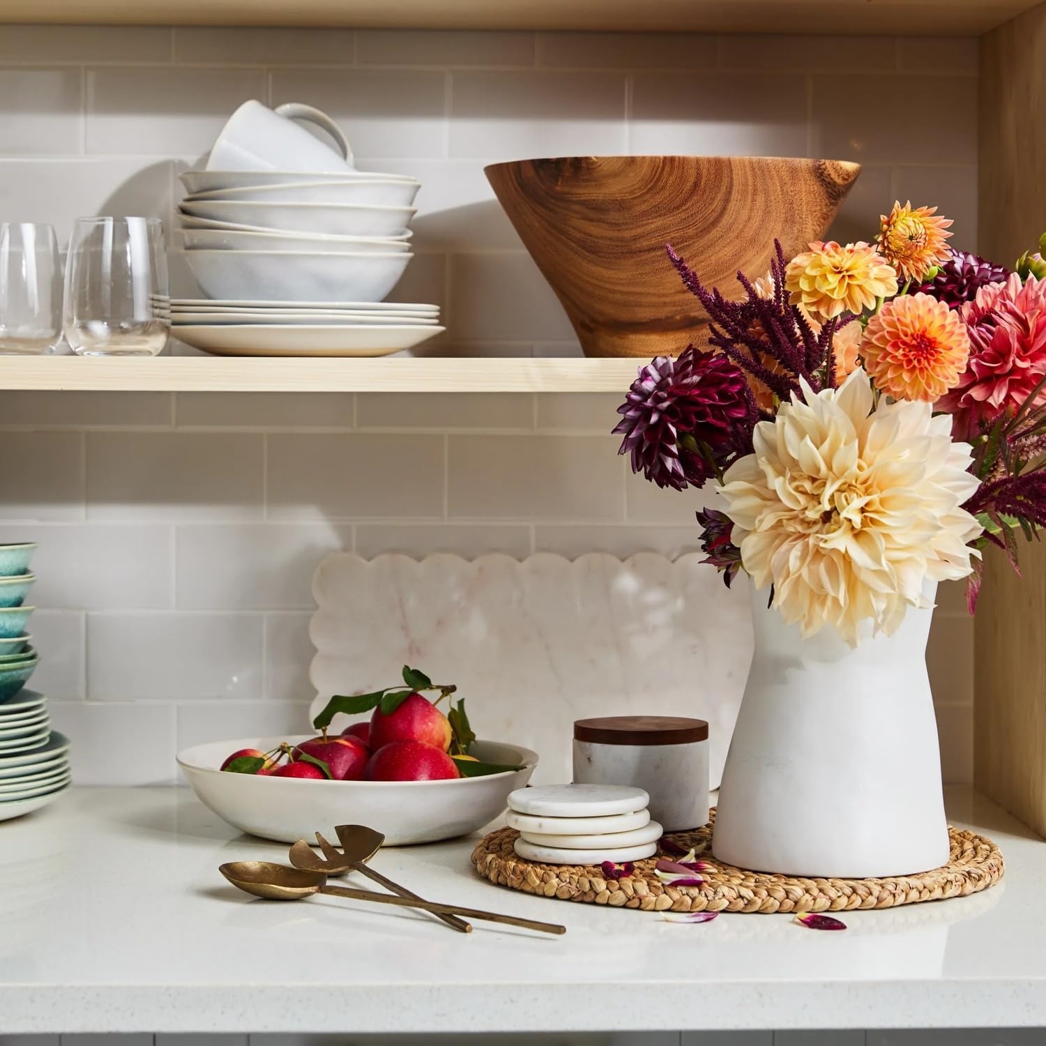 image:imageSur La Table Rectangular White Marble Platter