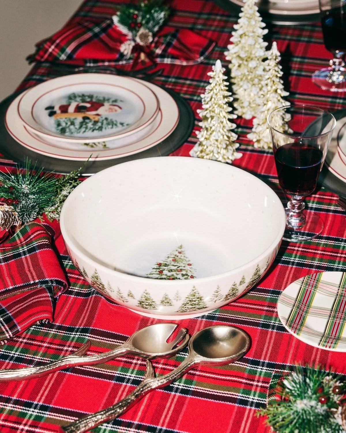 image:imageSur la table Vintage Christmas Serving Bowl White