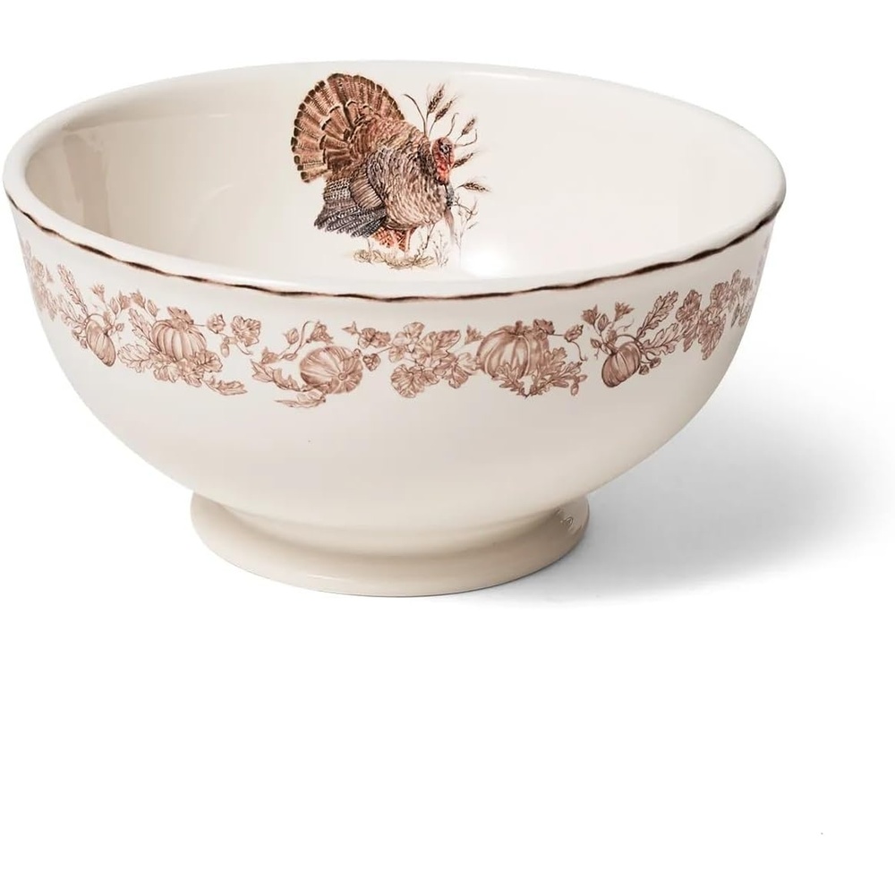 image:imageSur la table Thanksgiving Harvest Turkey Serving Bowl Tan
